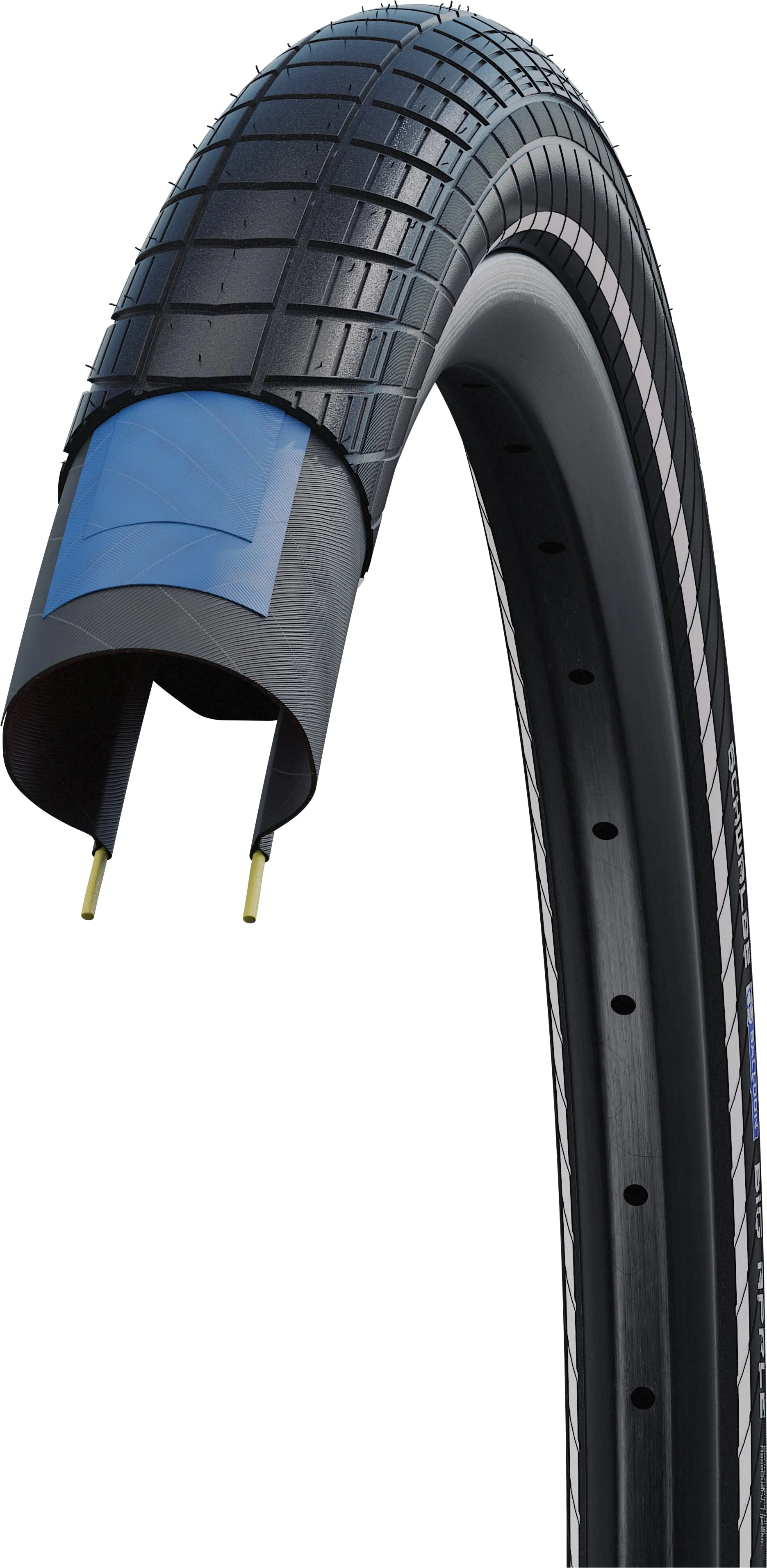 Schwalbe Big Apple Active pneu à tringle filaire K-Guard Black 'n' Roll Reflex 12x2.00" noir/argent - Image 3