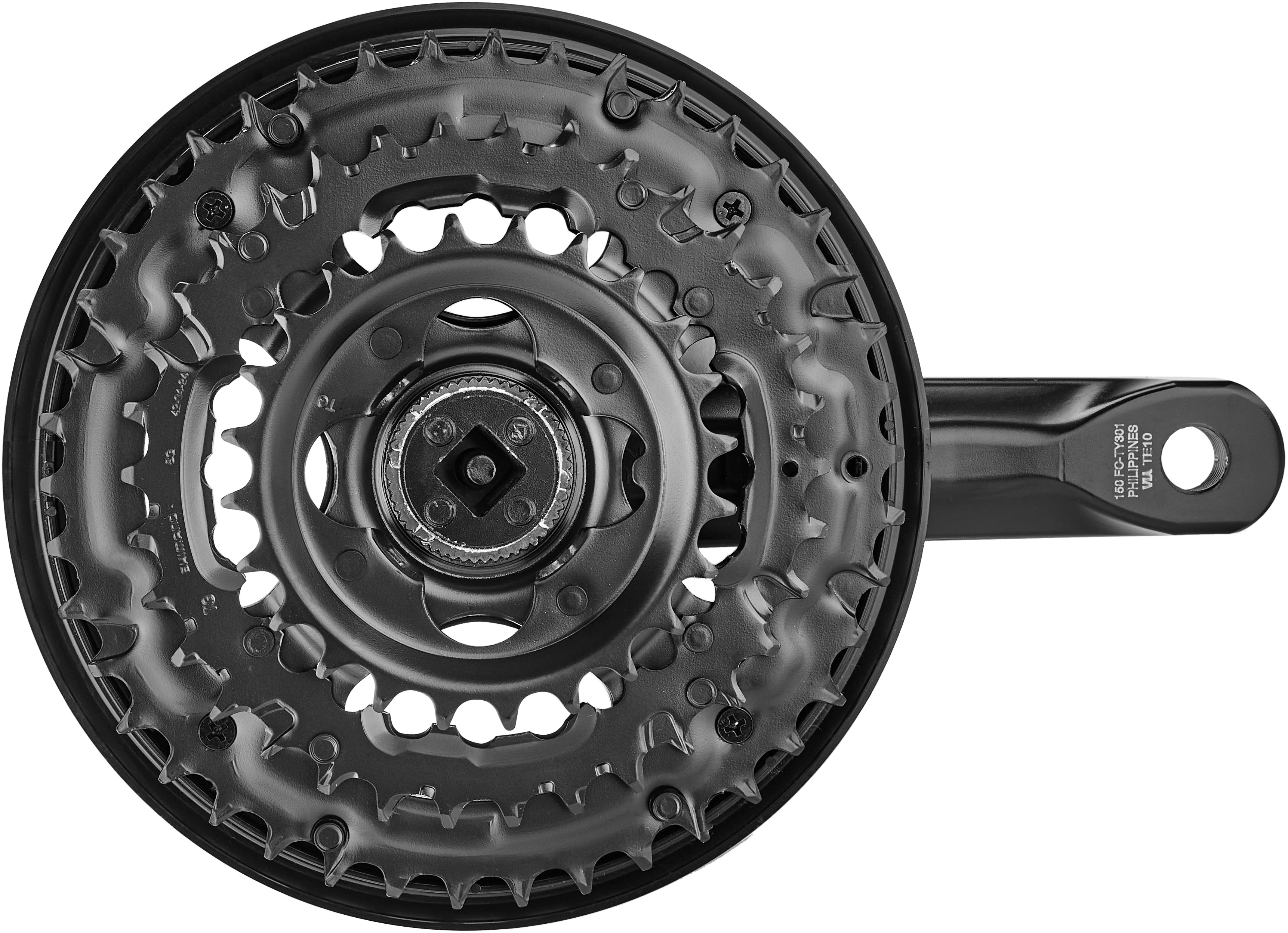 Shimano FC-TY301 pédalier carré 6/7/8 vitesses 42/34/24 dents noir - Image 2