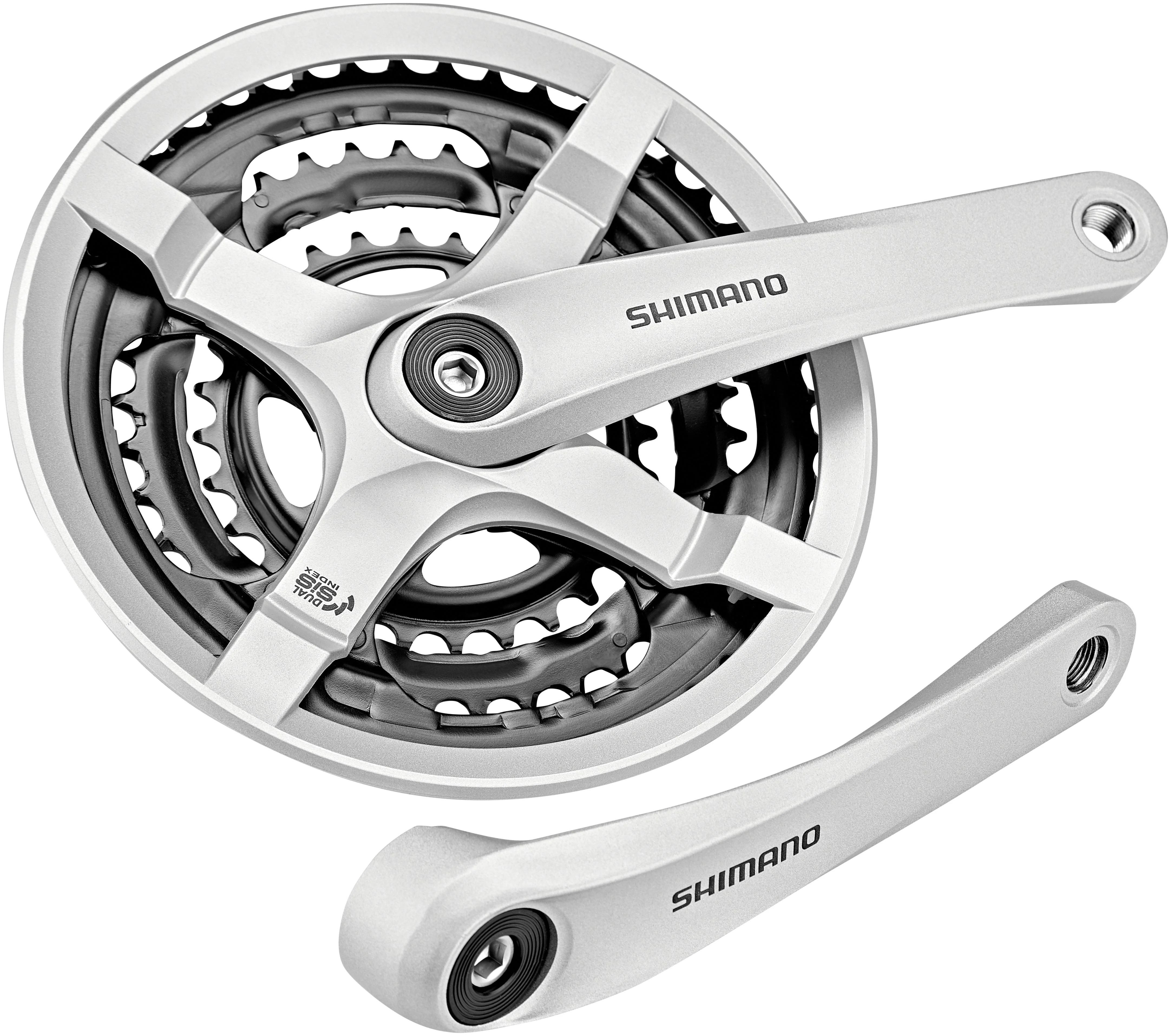 Shimano FC-TY501 pédalier 6/7/8 vitesses 48-38-28 dents avec protège-chaîne argenté - Image 4
