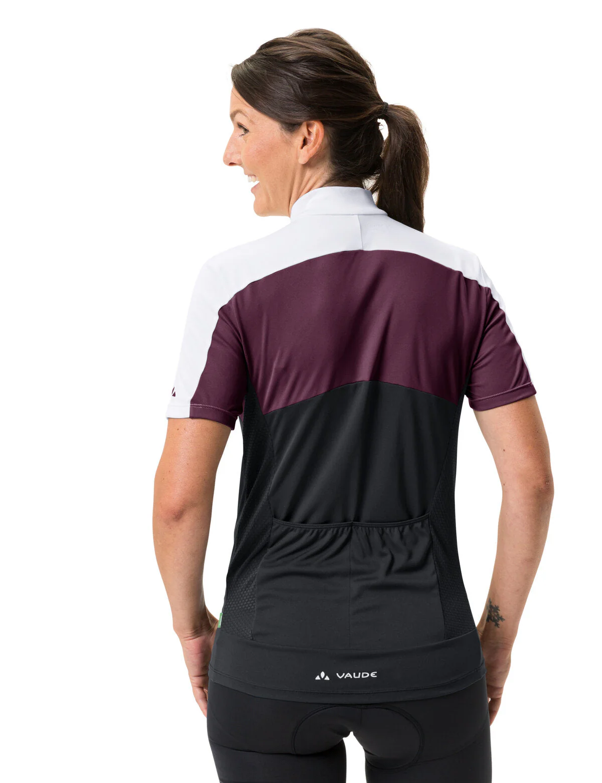 VAUDE Matera Maillot manches courtes zippé intégral femme noir/violet - Image 4