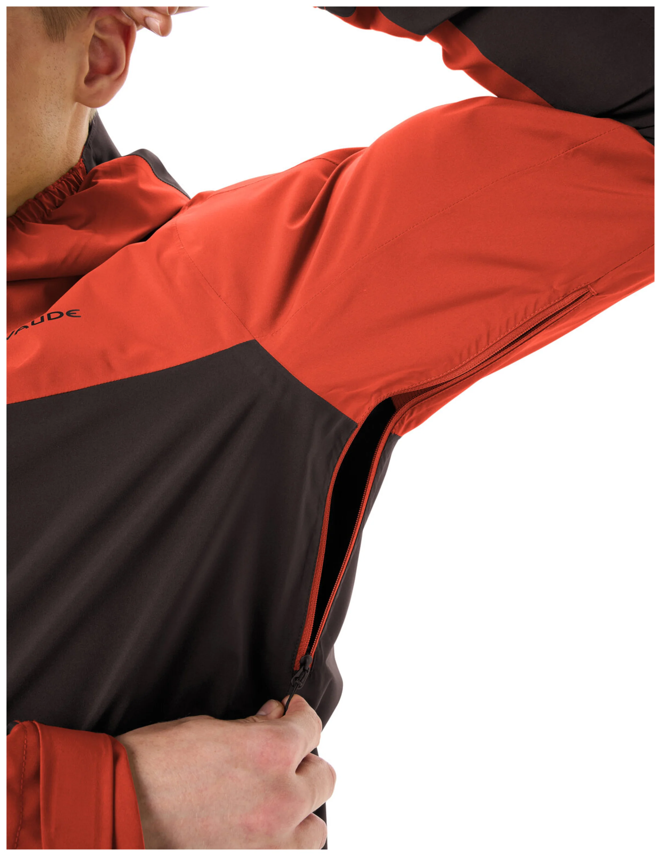 VAUDE Veste de pluie Moab pour homme rouge lumineux/noir - Image 5